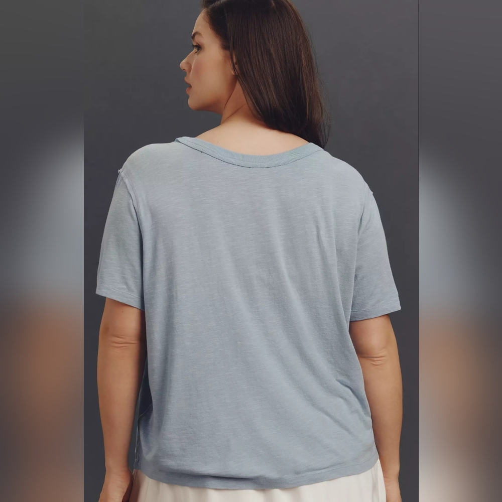 🪷NWT Anthropologie Maive Sardine Linen Blend Graphic Tee In Sardine Print, XL🌙 - Picture 8 of 9